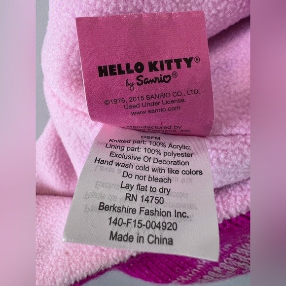 Hello Kitty Mittens Hat Girls Pink Cat Hat/cap - Picture 8 of 11